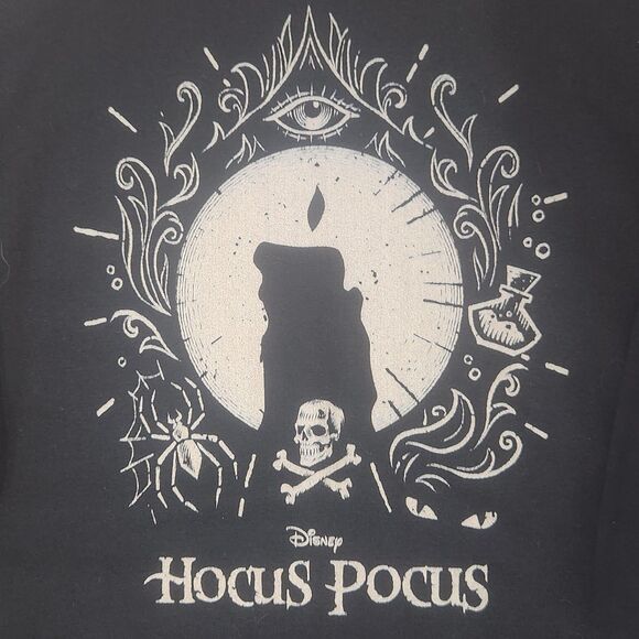 Disney HocusPocus-Black Flame Candle Graphic-Crewneck Sweatshirt NWT-L-Halloween - Picture 1 of 8